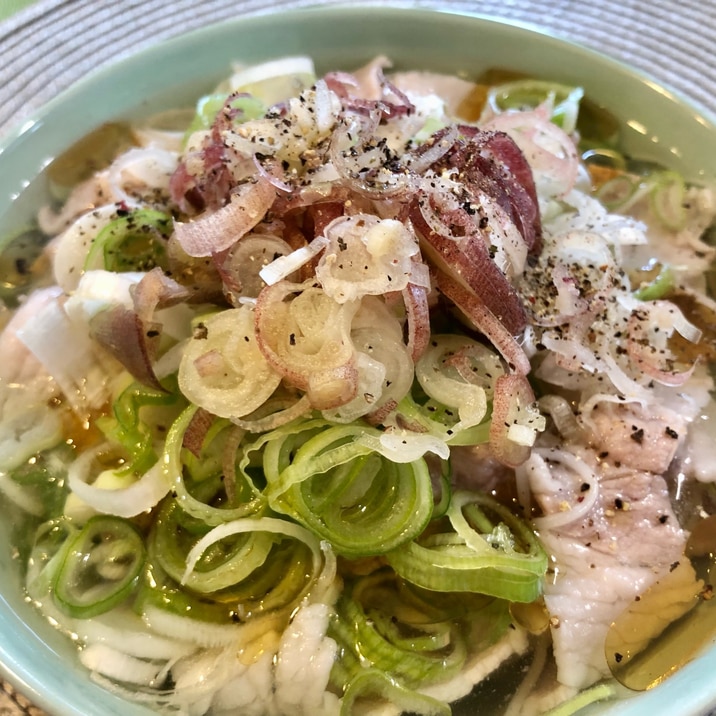 在宅ランチ♪サッと簡単白だしでサッパリ豚そうめん